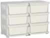HOMCOM Spielzeugtruhe Schubladenschrank für Kinder, mit 6 Ebenen (Spielzeugkiste, 1 St, Aufbewahrungsbox), für Kinderzimmer, Cremeweiß Bild 2