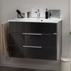 FACKELMANN KARA Waschbeckenunterschrank 80 cm breit, Anthrazit, 2 Schubladen Bild 2
