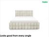 MEBLINI Polsterbett 180x200 mit Lattenrost mit Matratze – ANDREA – Weiß Milch Boucle – Doppelbett mit Bettkasten - Stauraumbett - Kopfteil Bett mit Stauraum Bild 5