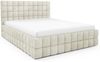 MEBLINI Polsterbett 180x200 mit Lattenrost mit Matratze – ANDREA – Weiß Milch Boucle – Doppelbett mit Bettkasten - Stauraumbett - Kopfteil Bett mit Stauraum Bild 2