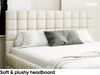 MEBLINI Polsterbett 180x200 mit Lattenrost mit Matratze – ANDREA – Weiß Milch Boucle – Doppelbett mit Bettkasten - Stauraumbett - Kopfteil Bett mit Stauraum Bild 4