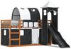 vidaXL Etagenbett mit Rutsche und Gardinen Weiß und Schwarz 90x200 cm 3284167 Bild 2