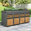 Mülltonnenbox, Mülltonnenunterstand mit Hochbeet, 120L 240L, wetterfest, Container, Abfallbehälter, Tonnenhaus, Gartenbox, abschließbare Müllbox (4 Tonnen) Bild 3