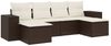 vidaXL 6-tlg. Garten-Sofagarnitur mit Kissen Braun Poly Rattan 3222922 Bild 2