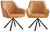 SONGMICS Esszimmerstuhl mit Armlehnen, 2er Set, Samt, 60 x 60 x 81,5 cm, Karamellbraun Bild 4