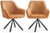 SONGMICS Esszimmerstuhl mit Armlehnen, 2er Set, Samt, 60 x 60 x 81,5 cm, Karamellbraun Bild 5