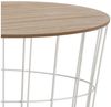 Design Beistelltisch - Metall Korb mit Holz Deckel - dekorativer Sofatisch inkl. Korbablage Bild 2
