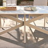 7014 Esstisch 100x220, mit Sterngestell, Platte Sintered Stone in Beige, Gestell Alu in Taupe Bild 2