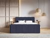 Selsey 'Cloudy II' Boxspringbett mit Bettkästen und Topper Chenille Marineblau, 200x200 cm Bild 2