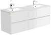 Badmöbelset Taifun 150cm 4tlg mit 2x Spiegelschrank & Seitenschrank weiß Hgl : Weiss hochglanz Bild 2