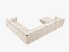 Micadoni Panorama-Ecksofa Kaelle 8-Sitzer Rechts Samt Bluvel Helles Beige Bild 3