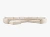 Micadoni Panorama-Ecksofa Kaelle 8-Sitzer Rechts Samt Bluvel Helles Beige Bild 2