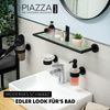 bremermann Bad-Serie PIAZZA BLACK - Glasablage mit Rahmen, aus Glas und Edelstahl, matt schwarz Bild 2