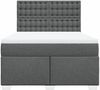 vidaXL Boxspringbett mit Matratze Dunkelgrau 140x190 cm Stoff 3290498 Bild 4