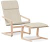 vidaXL Relaxsessel mit Hocker Creme Stoff 3154412 Bild 2