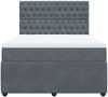 vidaXL Boxspringbett mit Matratze Dunkelgrau 140x190 cm Samt 3292341 Bild 4