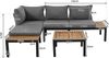 Merax Gartenlounge-Set wetterfest Lounge Set ,Rahmen aus verzinktem Stahl, (2x 2-Sitzer-Sofa, 2x Beistelltisch, 1x Tisch), Akazienholz Tischplatte ,Stoffbezug kann die Rückseite des Stuhls abdecken, Grau Bild 5