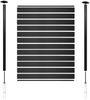 WPC-Sichtschutz Sarthe, Windschutz Zaun, Alu-Pfosten ~ 3er Set, 5,6m anthrazit Bild 4