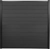 WPC-Sichtschutz Sarthe, Windschutz Zaun, Alu-Pfosten ~ 3er Set, 5,6m anthrazit Bild 2