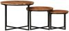 Couchtische, Sofatische 3 Stk. Massivholz Akazie und Eisen Bild 1