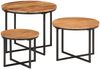 Couchtische, Sofatische 3 Stk. Massivholz Akazie und Eisen Bild 2