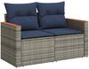 vidaXL 5-tlg. Garten-Sofagarnitur mit Kissen Grau Poly Rattan 3325904 Bild 4