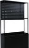 Schuhschrank HWC-O86, Schuhregal Schuhkipper, 3 Kippfächer Ablage Haken Metall 201x80x20cm ~ schwarz Bild 4