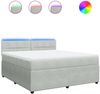 vidaXL Boxspringbett mit Matratze Hellgrau 180x200 cm Samt 3290106 Bild 2