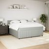 vidaXL Boxspringbett mit Matratze Hellgrau 180x200 cm Samt 3290106 Bild 4