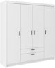 Elena 4-türig Kleiderschrank Drehtürenschrank Wäscheschrank Schrank Weiss Bild 2