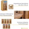 Artsauna Infrarotkabine Nyborg S90V - Infrarotsauna Vollspektrumstrahler, LED-Farblicht & große Glastür - Wärmekabine für 1 Person 90 x 90 cm Bild 4
