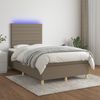 vidaXL Boxspringbett mit Matratze & LED Taupe 120x190 cm Stoff 3270257 Bild 5