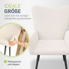 Juskys Ohrensessel Odense ohne Hocker, TV- & Lesesessel in Bouclé, hohe Lehne, Metallbeine, komfortabler Stoffbezug, pflegeleicht – Beige Bild 3
