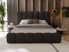 GRAINGOLD Imperial Doppelbett 140x200, mit hohem Kopfteil, Bettkasten, Bouclé-Stoff, Schwarz Bild 3