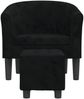 vidaXL Clubsessel mit Fußhocker Schwarz Samt 356479 Bild 3