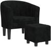 vidaXL Clubsessel mit Fußhocker Schwarz Samt 356479 Bild 2