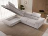GRAINGOLD Ecksofa mit Bettfunktion, Bettkasten, Einstellbaren Kopfstützen, Velvet-Stoff, Grau, Links Bild 5
