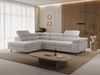 GRAINGOLD Ecksofa mit Bettfunktion, Bettkasten, Einstellbaren Kopfstützen, Velvet-Stoff, Grau, Links Bild 3