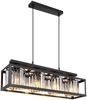 LED Pendelleuchte mit Rauchglas Kristallen 4-flammig, Breite 68cm Bild 2