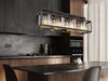 LED Pendelleuchte mit Rauchglas Kristallen 4-flammig, Breite 68cm Bild 5
