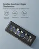 Songmics Uhrenbox für 6 Uhren, Uhrenkasten mit Glasdeckel, Uhrenkissen aus Samt, Uhrenkoffer mit Schloss, 11,2 x 30 x 8 cm, Geschenkidee, PU-Bezug in Schwarz, Samtfutter in Grau JWB06BK Bild 4