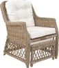 Rattansessel, Relaxsessel mit ausziehbarem Fußteil, handgeflochten, naturgrau Bild 2