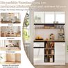 Küchenschrank Sideboard Hochglanz Weiß, 105x45x185 cm, mit Arbeitsplatte Bild 5