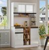 Küchenschrank Sideboard Hochglanz Weiß, 105x45x185 cm, mit Arbeitsplatte Bild 2