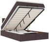vidaXL Ottoman-Bett mit Matratze & LEDs Dunkelbraun 120x190 cm Stoff 3312294 Bild 2
