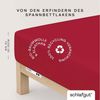 Schlafgut 'Pure' Spannbettlaken, Gummizug: rundum, für Matratzen bis 30cm Höhe, Bio-Baumwolle mit Elasthan, Red Deep, M 120x200cm - 130x220cm Bild 2