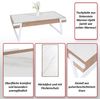 Couchtisch HWC-L89, Sofatisch Wohnzimmertisch, Eisen 43x120x64cm Sinterstein Marmor-Optik weiß Holz natur Bild 2