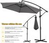 Sonnenschirm 350 cm Marktschirm Strandschirm Grau Kurbelschirm Ampelschirm Gartenschirm Terrassenschirm 3,5 m Meter Aufklappbar Sonnenschutz Garten Bild 3