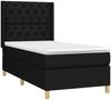 vidaXL Boxspringbett mit Matratze Stoff Schwarz 80x200 cm, Härtegrad: H2 [3132187] Bild 3