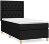 vidaXL Boxspringbett mit Matratze Stoff Schwarz 80x200 cm, Härtegrad: H2 [3132187] Bild 2